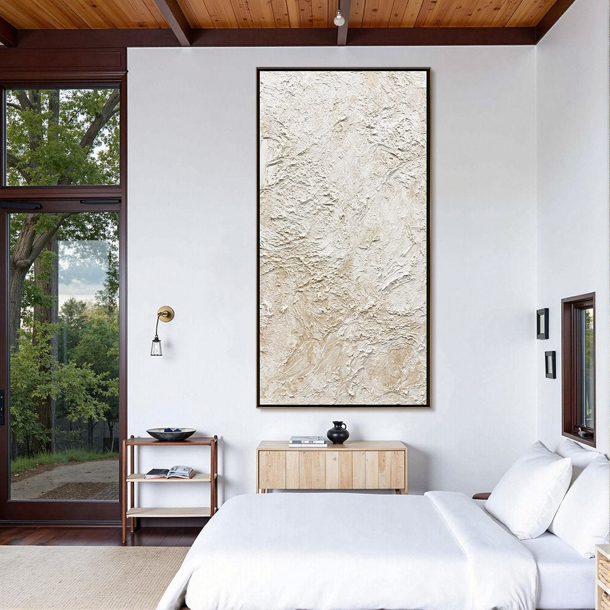 ALABASTER VEIL: Textured Wabi Sabi Minimalist Painting