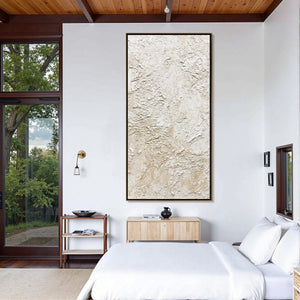 ALABASTER VEIL: Textured Wabi Sabi Minimalist Painting