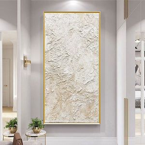 ALABASTER VEIL: Textured Wabi Sabi Minimalist Painting
