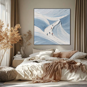 ALPINE ASCENT: Textured Impasto Skiing Mountainscape Painting