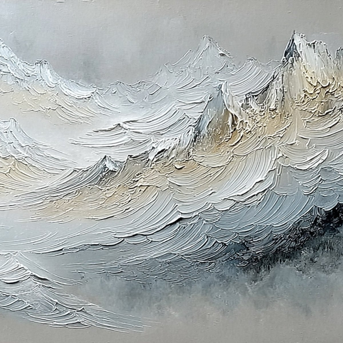 ALPINE CREST: Heavily Textured Wabi Sabi Mountain Landscape Painting