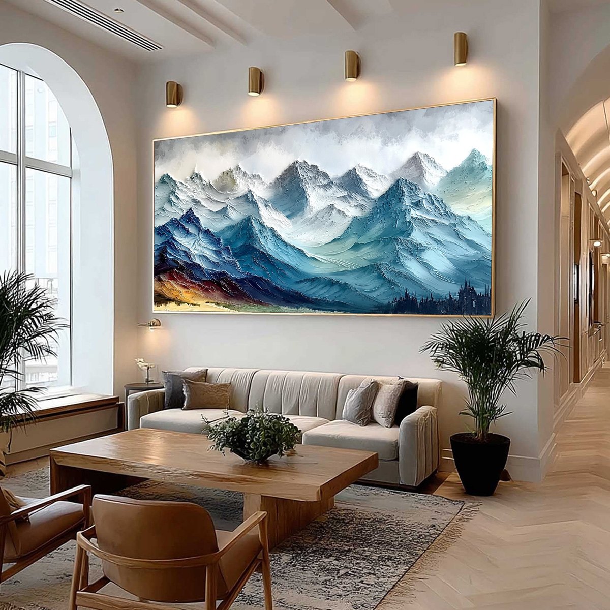 ALPINE CREST: Textured Impasto Mountain Range Landscape Painting