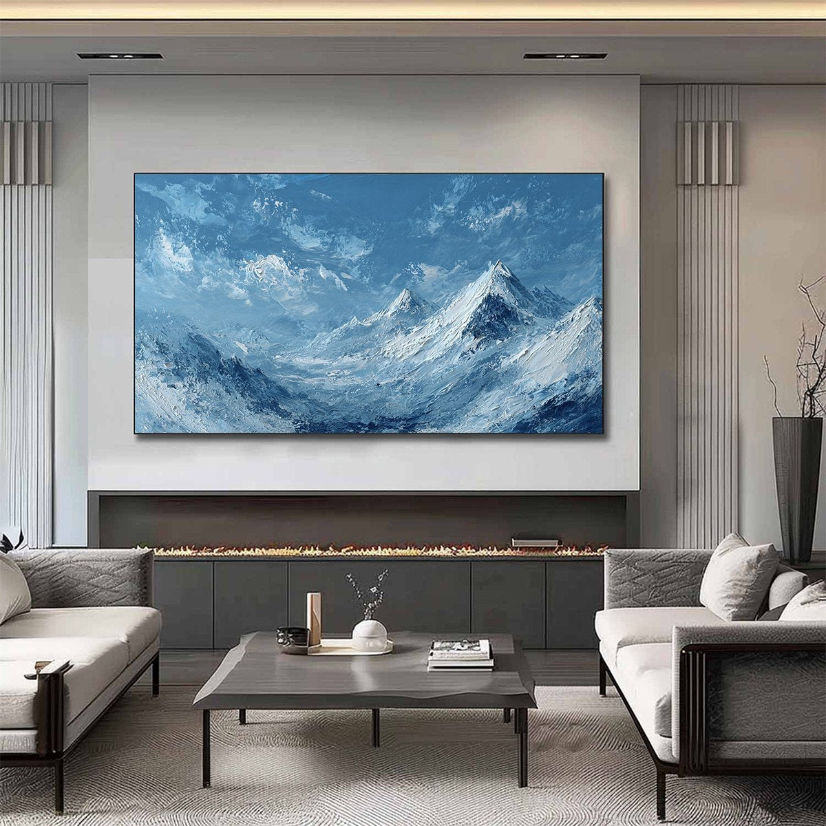 ALPINE ECHO: Textured Impasto Mountain Landscape Painting
