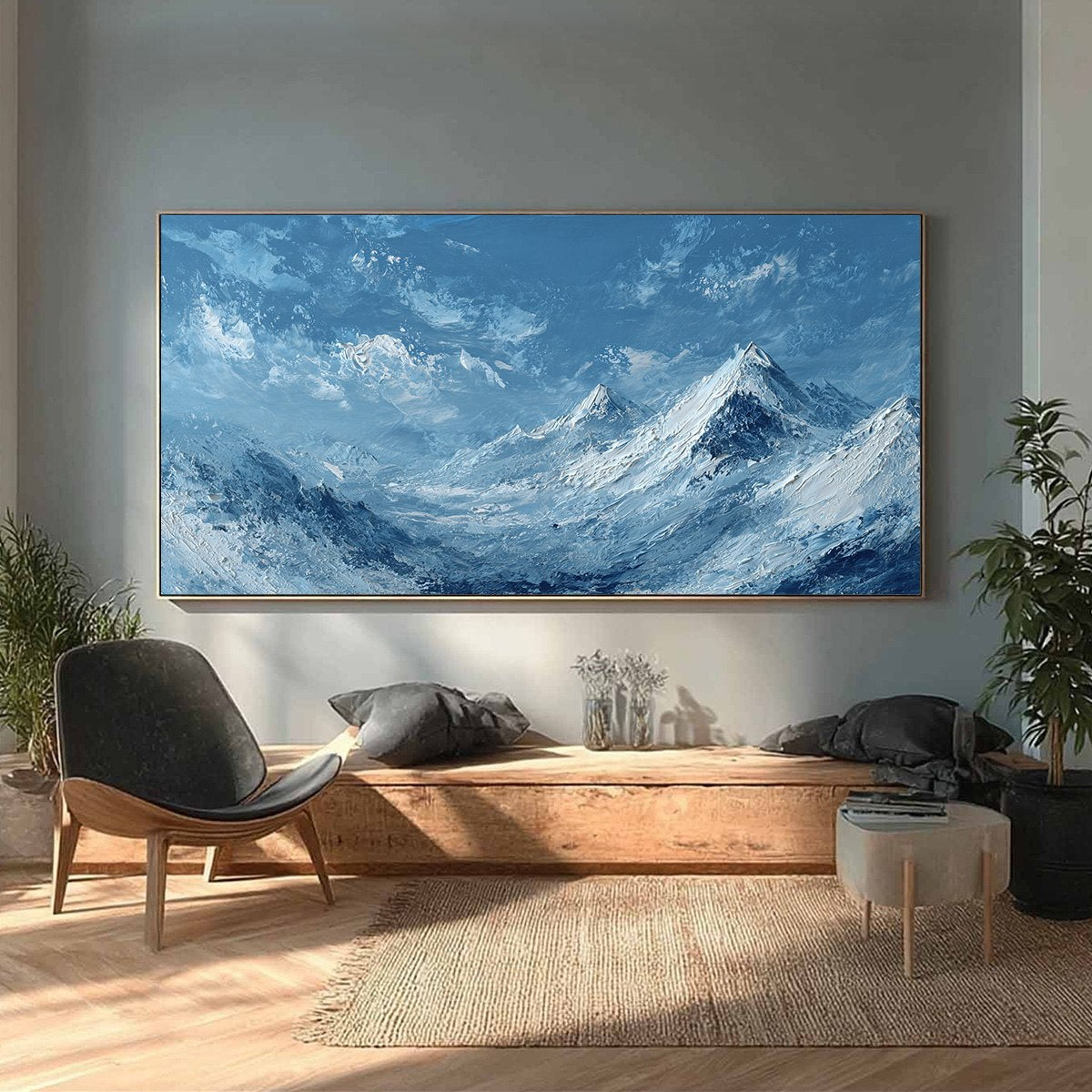ALPINE ECHO: Textured Impasto Mountain Landscape Painting