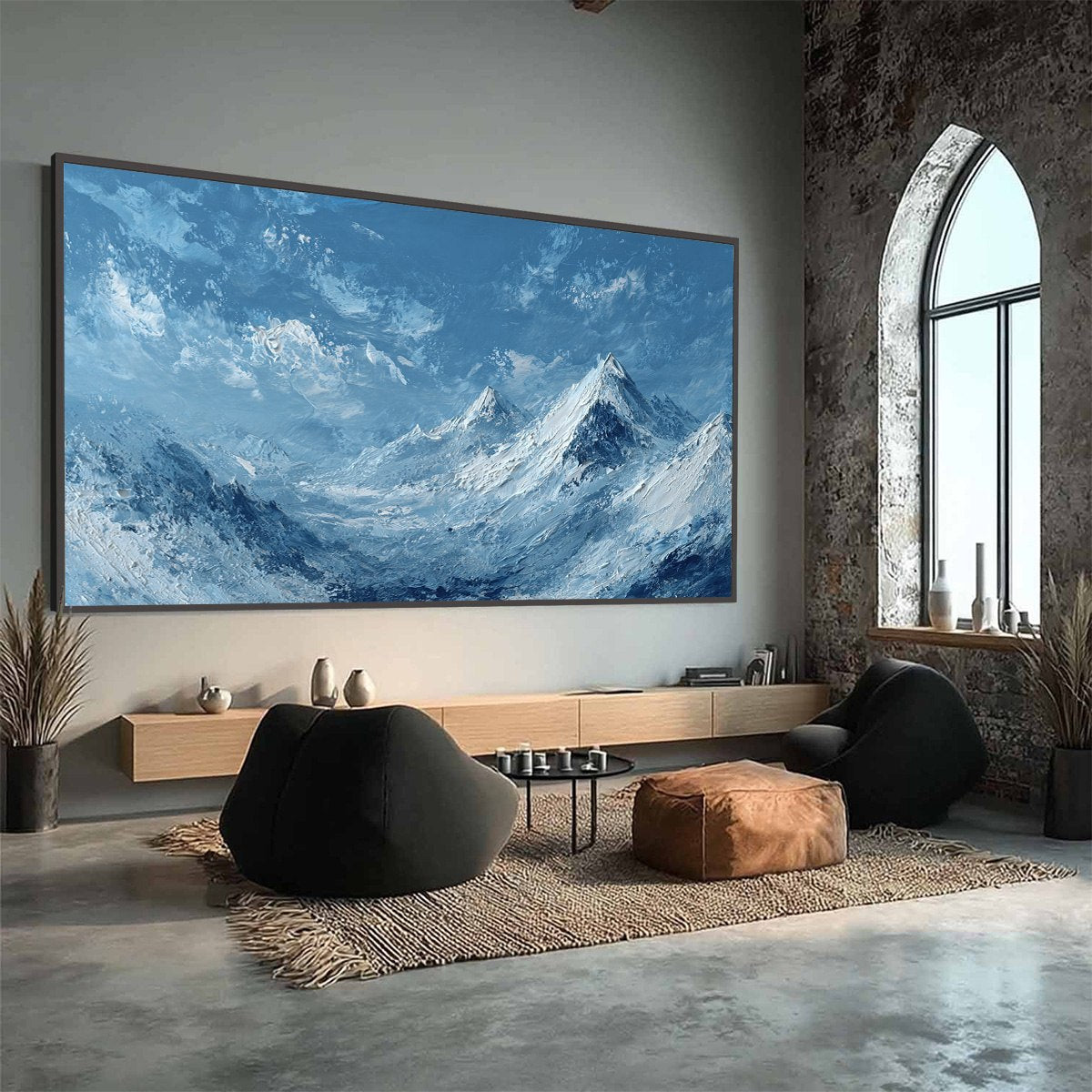 ALPINE ECHO: Textured Impasto Mountain Landscape Painting