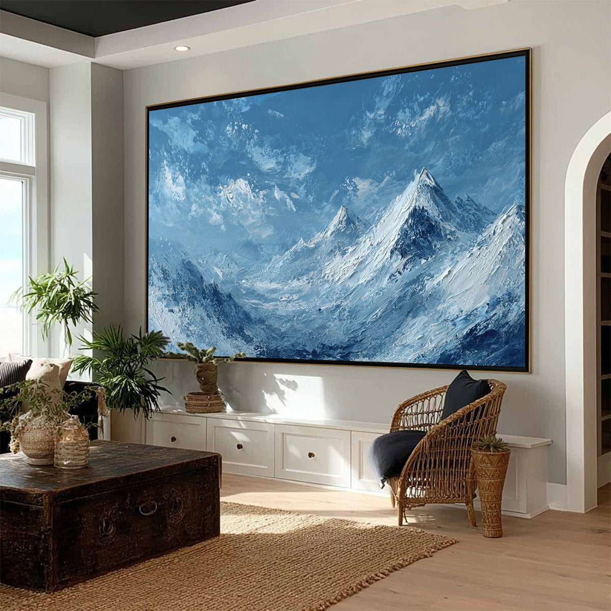 ALPINE ECHO: Textured Impasto Mountain Landscape Painting