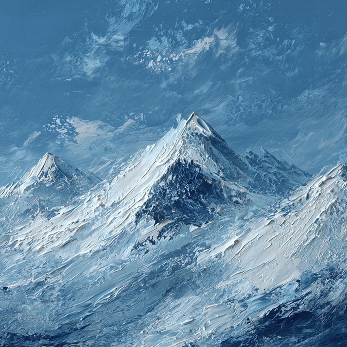 ALPINE ECHO: Textured Impasto Mountain Landscape Painting
