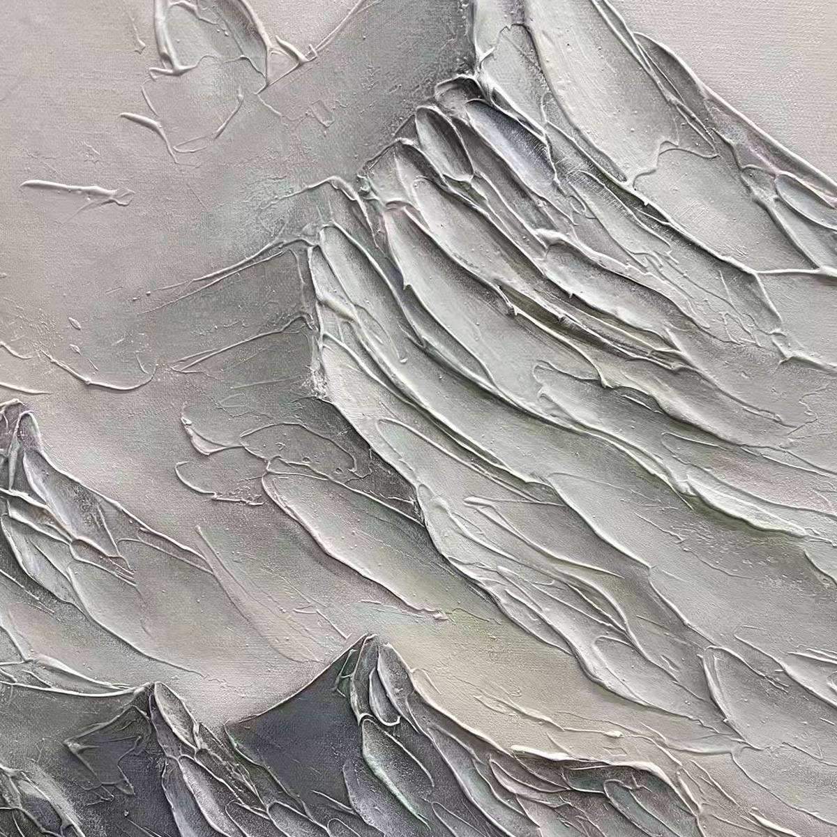 ALPINE MAJESTY: Textured Minimalist Mountain Painting