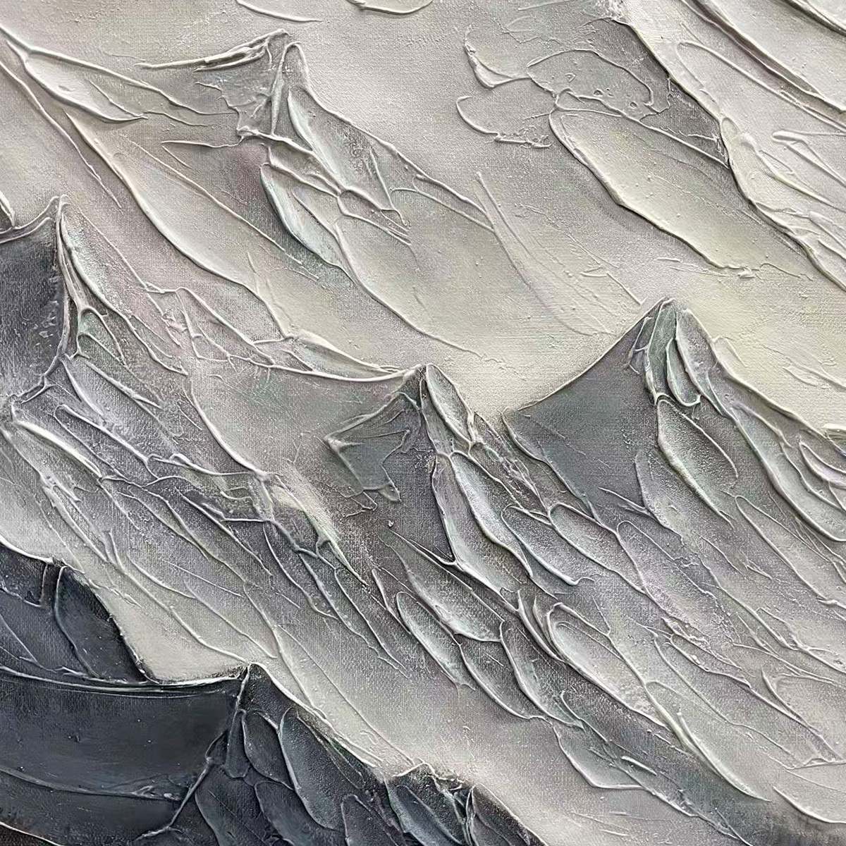 ALPINE MAJESTY: Textured Minimalist Mountain Painting