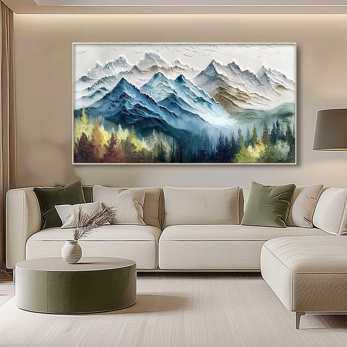 ALPINE MAJESTY: Textured Mountain and Forest Landscape Painting