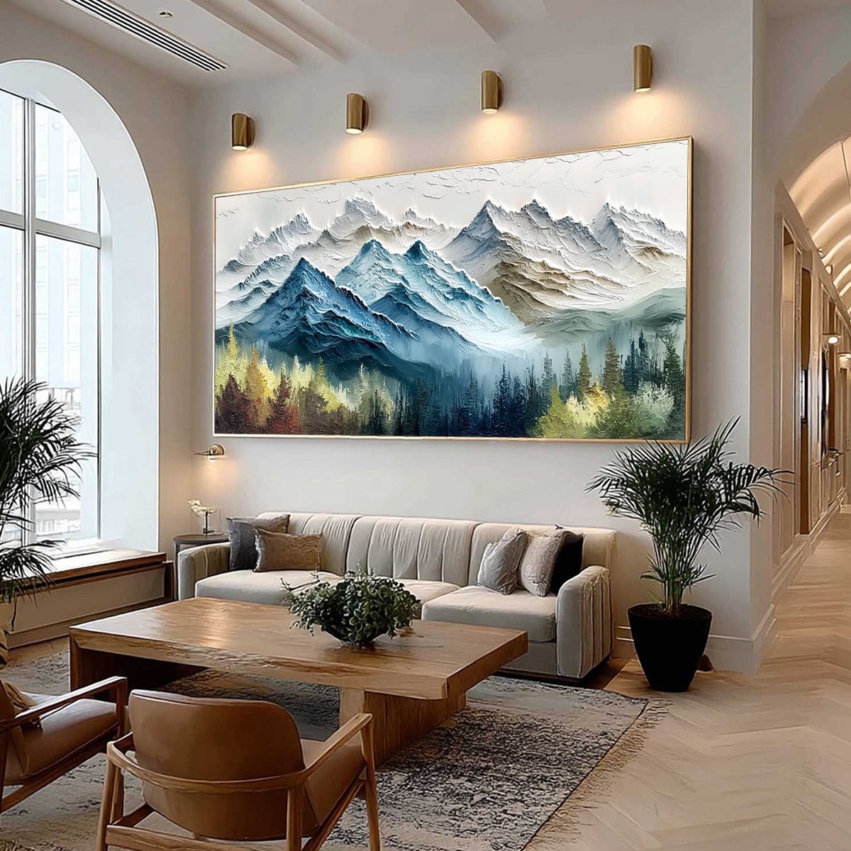 ALPINE MAJESTY: Textured Mountain and Forest Landscape Painting