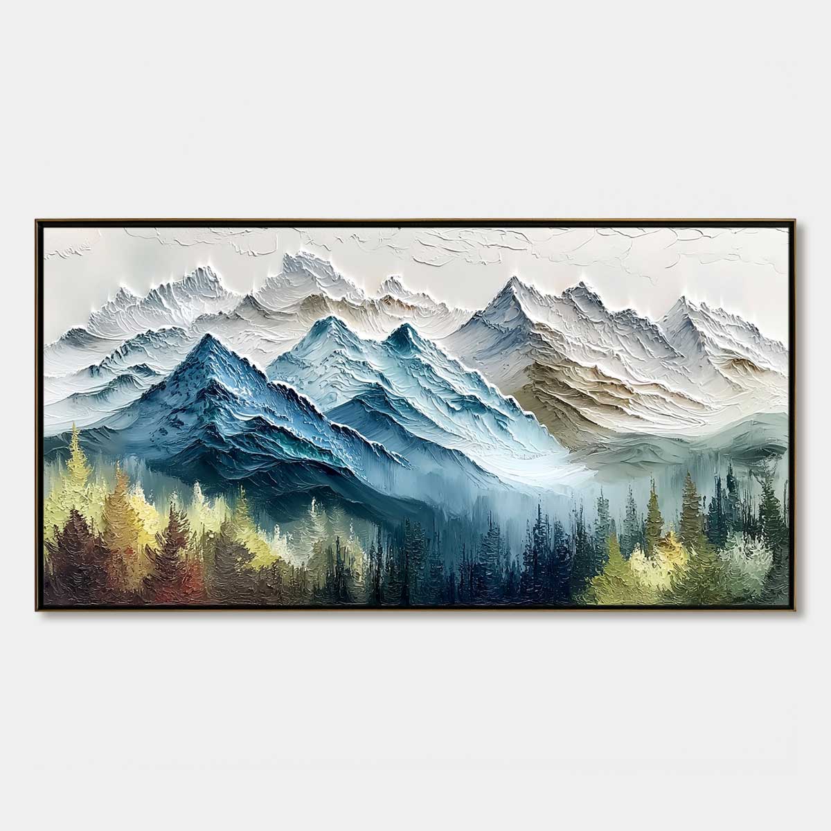 ALPINE MAJESTY: Textured Mountain and Forest Landscape Painting