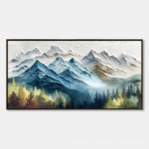 ALPINE MAJESTY: Textured Mountain and Forest Landscape Painting