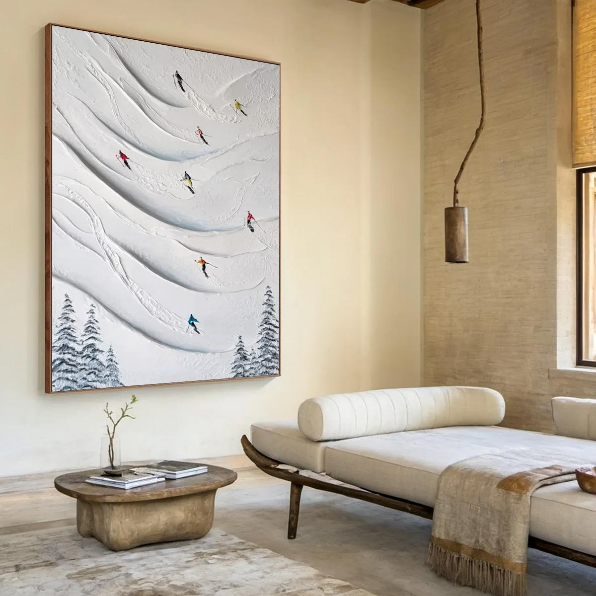 ALPINE RUSH: Textured Impasto Skiing & Mountain Sports Painting