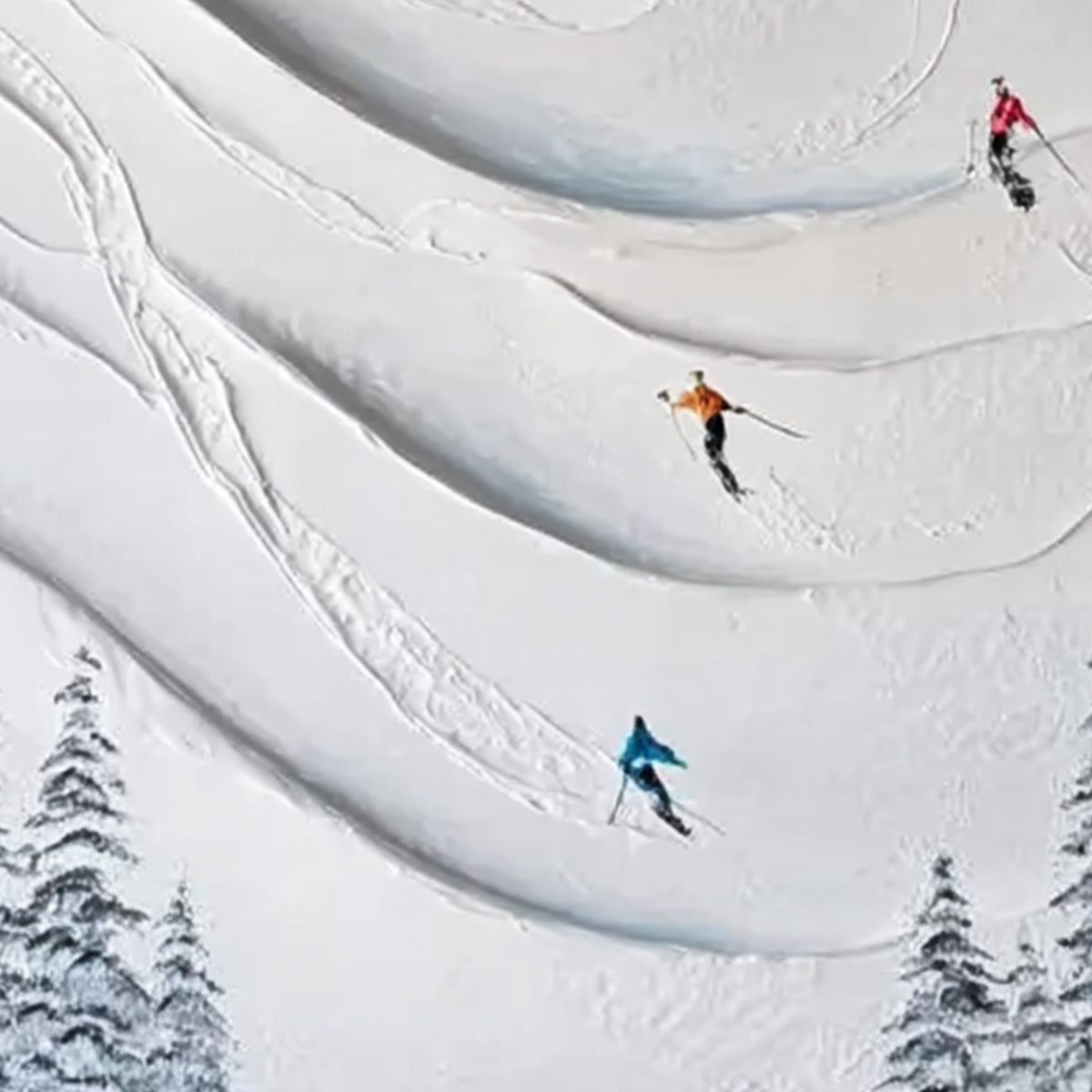 ALPINE RUSH: Textured Impasto Skiing & Mountain Sports Painting