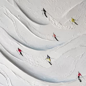 ALPINE RUSH: Textured Impasto Skiing & Mountain Sports Painting