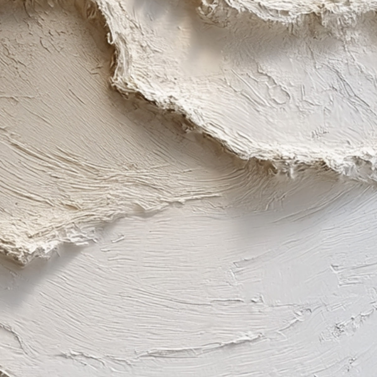 ALPINE WHISPERS: Textured White Abstract Oil Painting