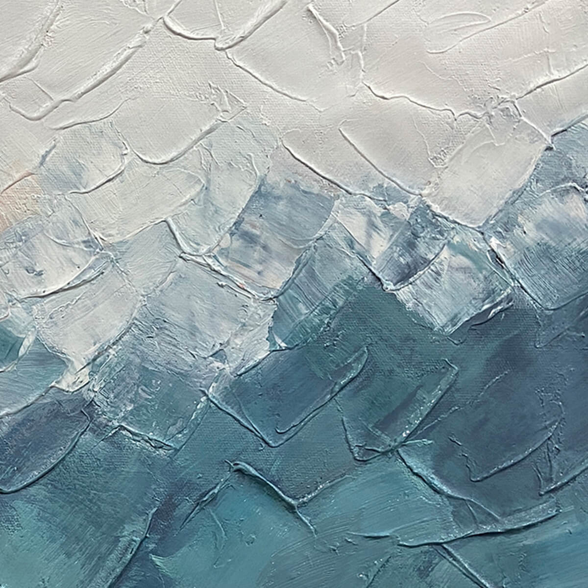 ALPINE GLOW: Abstract Mountain Impasto Oil Painting