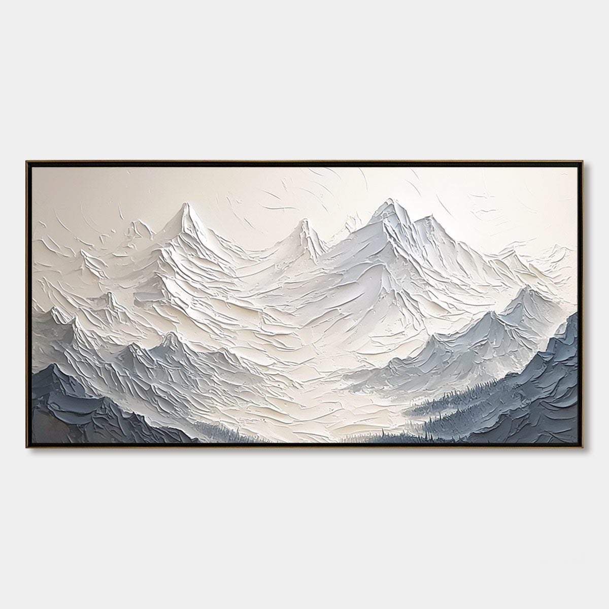 ALPINE MAJESTY: Textured Minimalist Mountain Painting