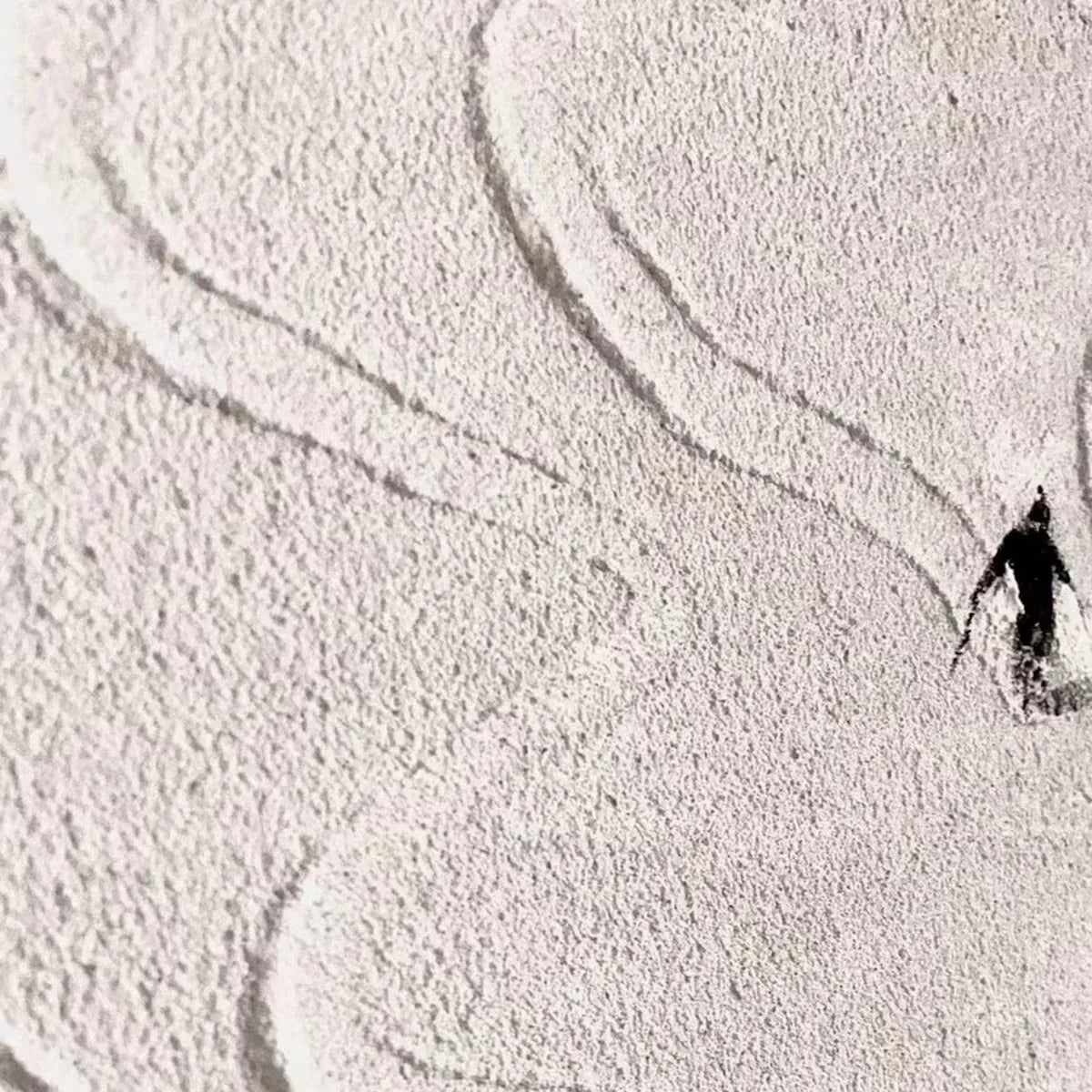 Minimalist Skiing Scene on Textured Canvas
