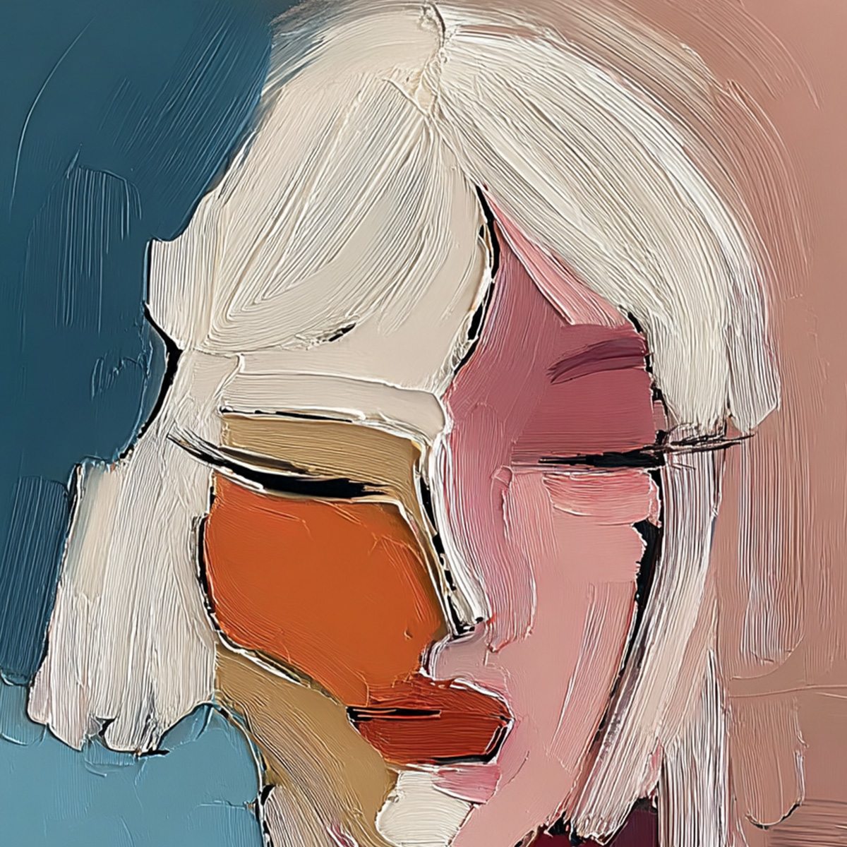 ALTER EGO: Textured Abstract Portrait Painting of a Woman