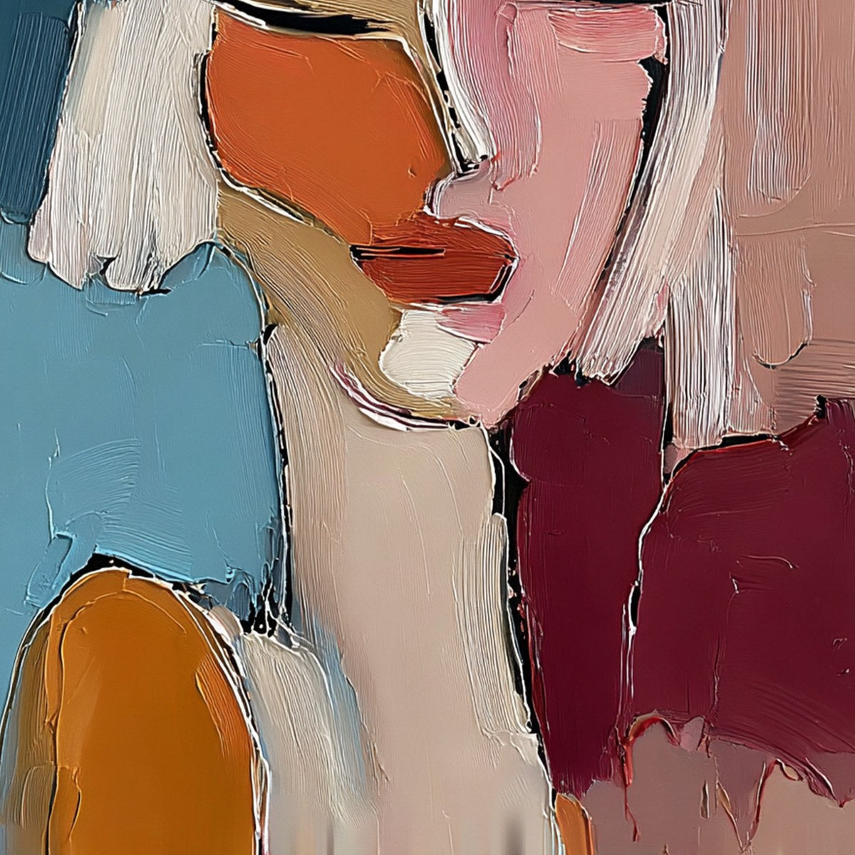 ALTER EGO: Textured Abstract Portrait Painting of a Woman