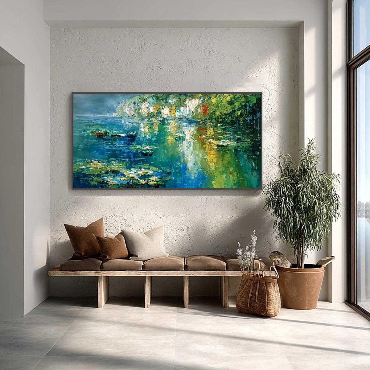 AMALFI REFLECTIONS: Textured Impasto Painting of Italian Coast Reflections