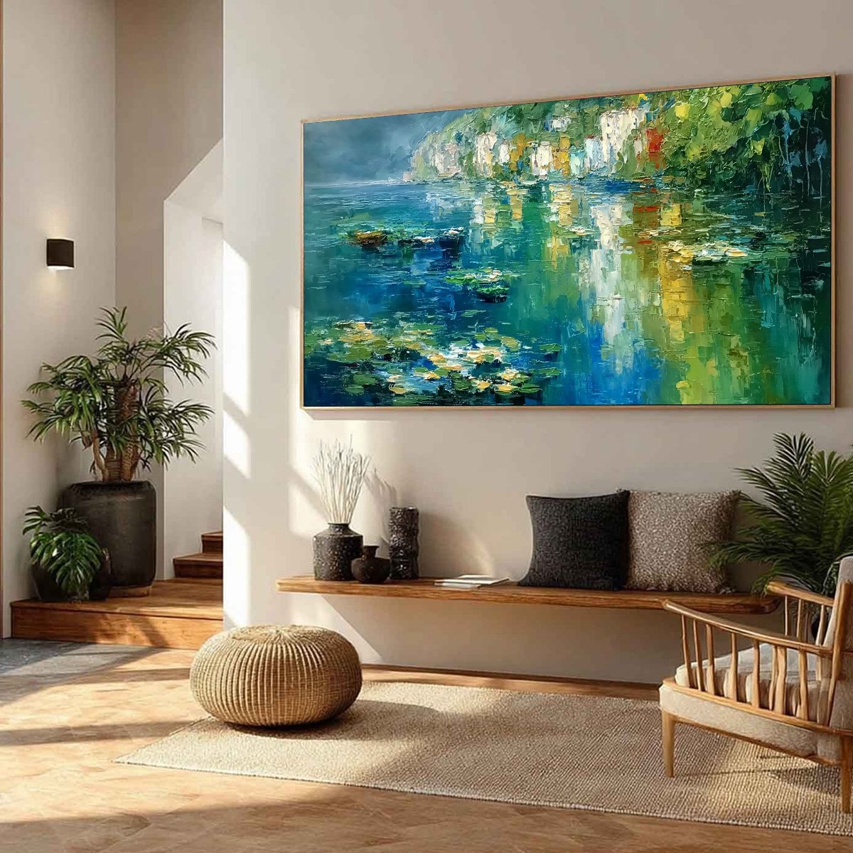 AMALFI REFLECTIONS: Textured Impasto Painting of Italian Coast Reflections