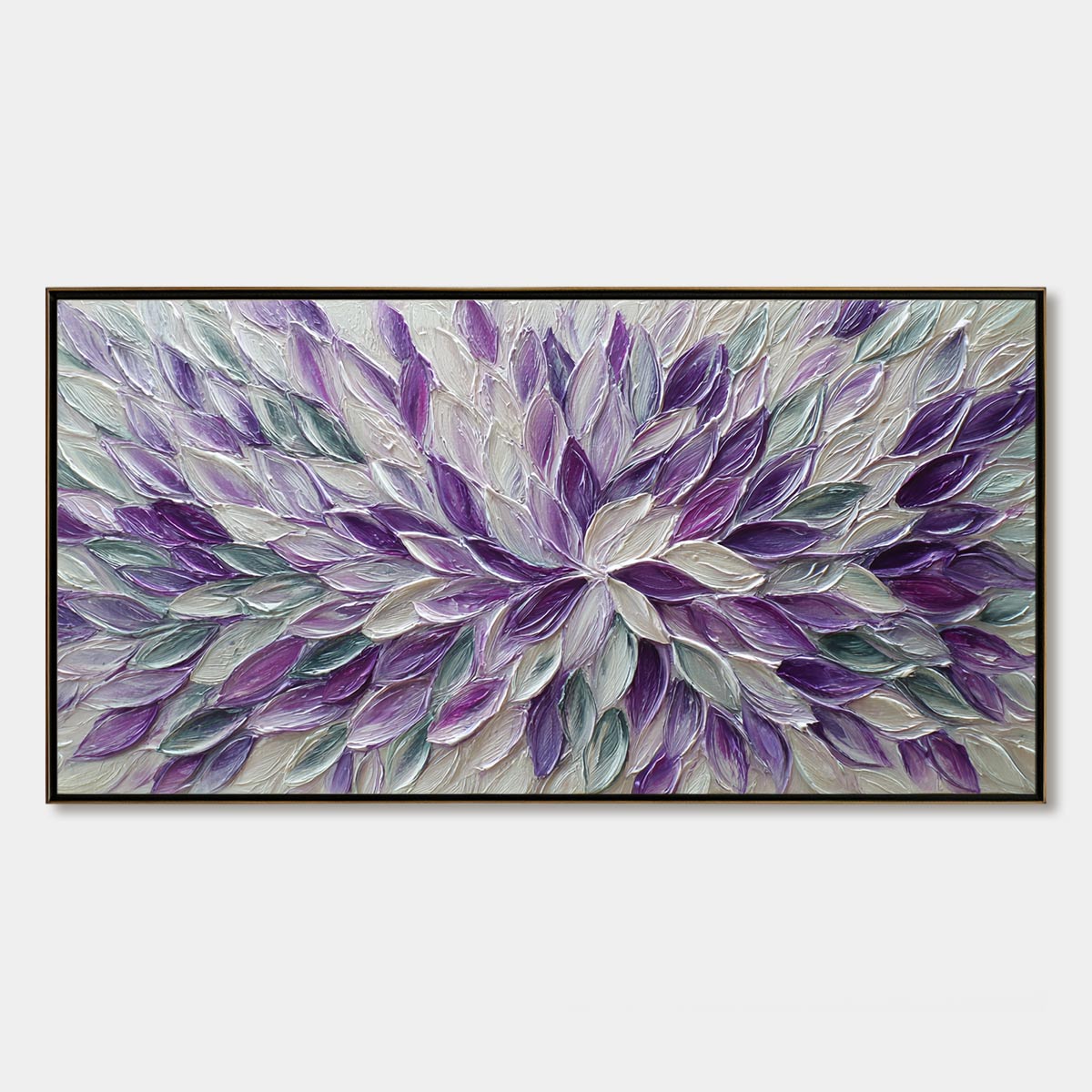 AMETHYST BLOOM Textured Impasto Floral Oil Painting
