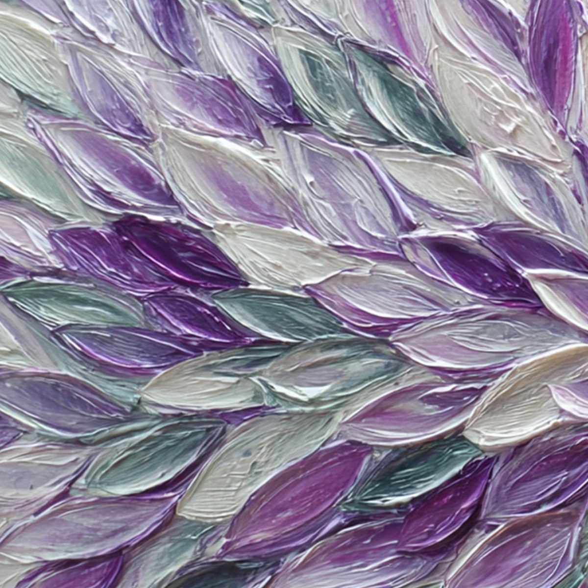 AMETHYST BLOOM Textured Impasto Floral Oil Painting