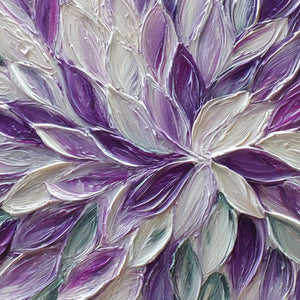 AMETHYST BLOOM Textured Impasto Floral Oil Painting