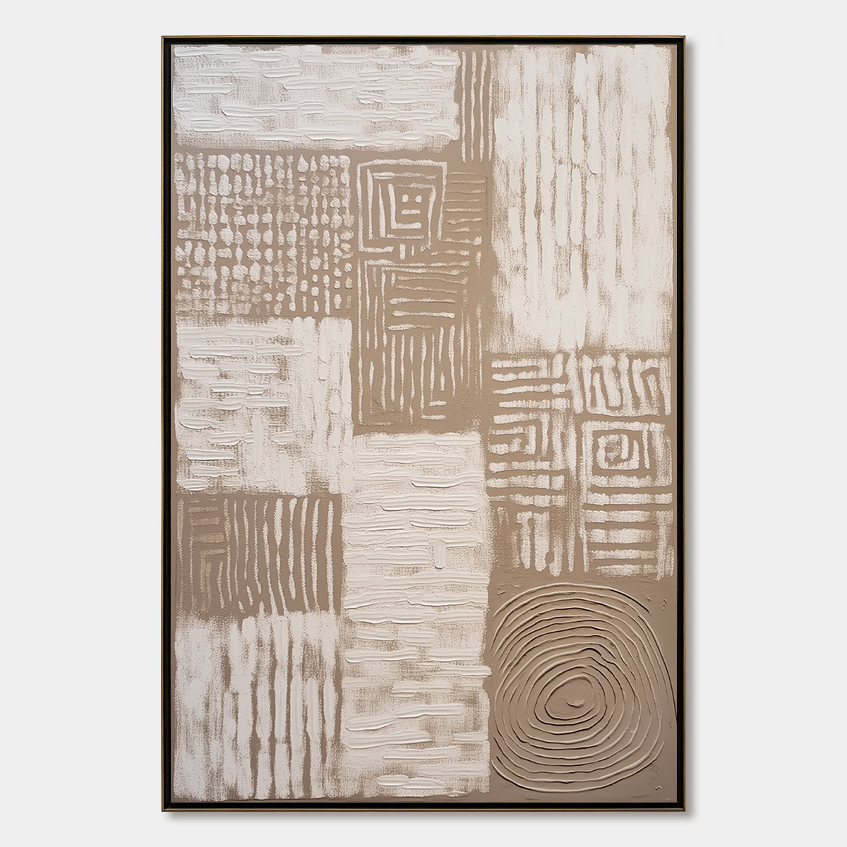 ANCIENT ECHOES: Textured Wabi Sabi Abstract Painting in Neutral Tones