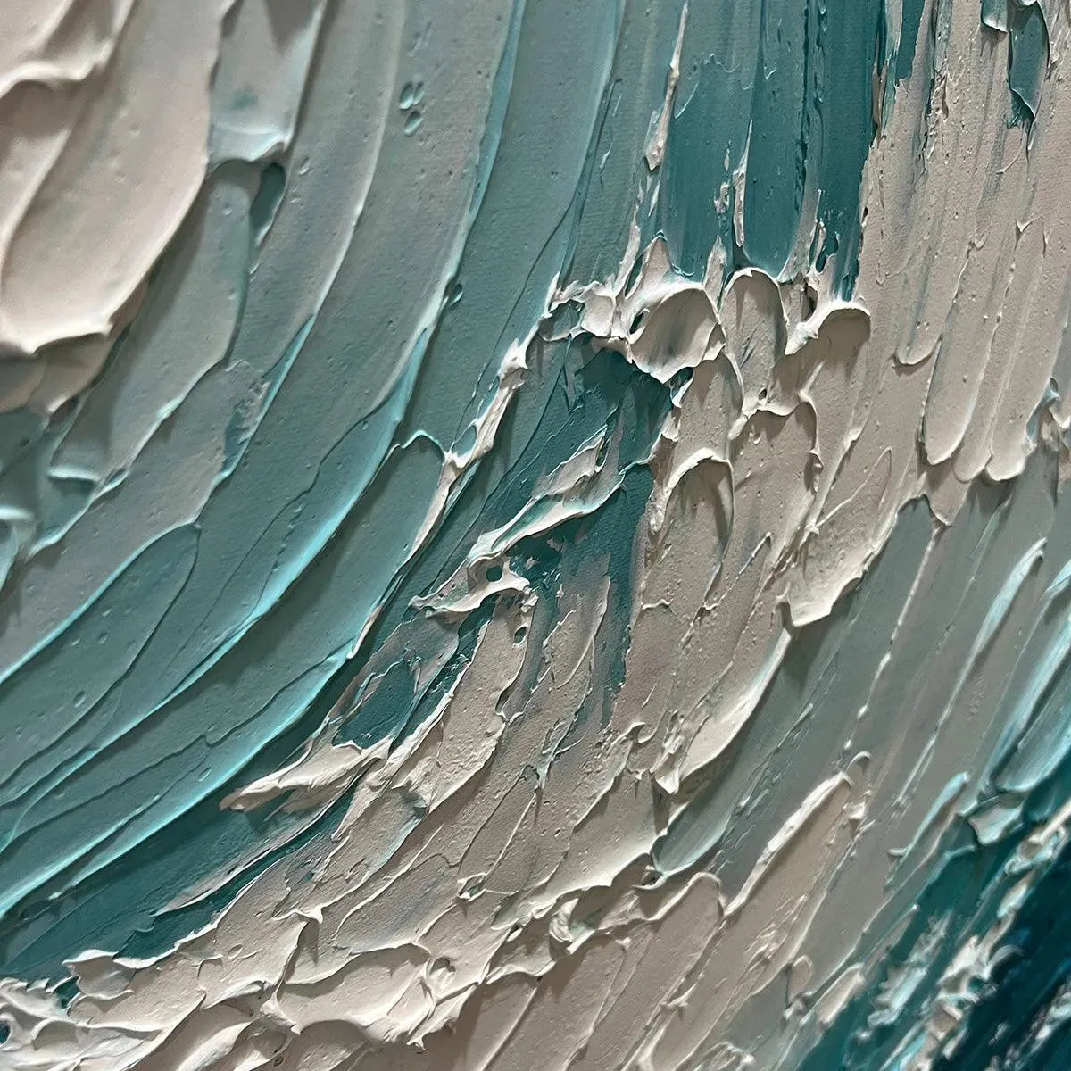 Textured Ocean Wave Painting, Vertical Canvas, Coastal Wall Art