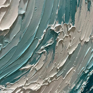 Textured Ocean Wave Painting, Vertical Canvas, Coastal Wall Art