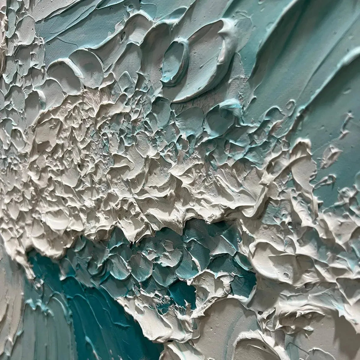 Textured Ocean Wave Painting, Vertical Canvas, Coastal Wall Art