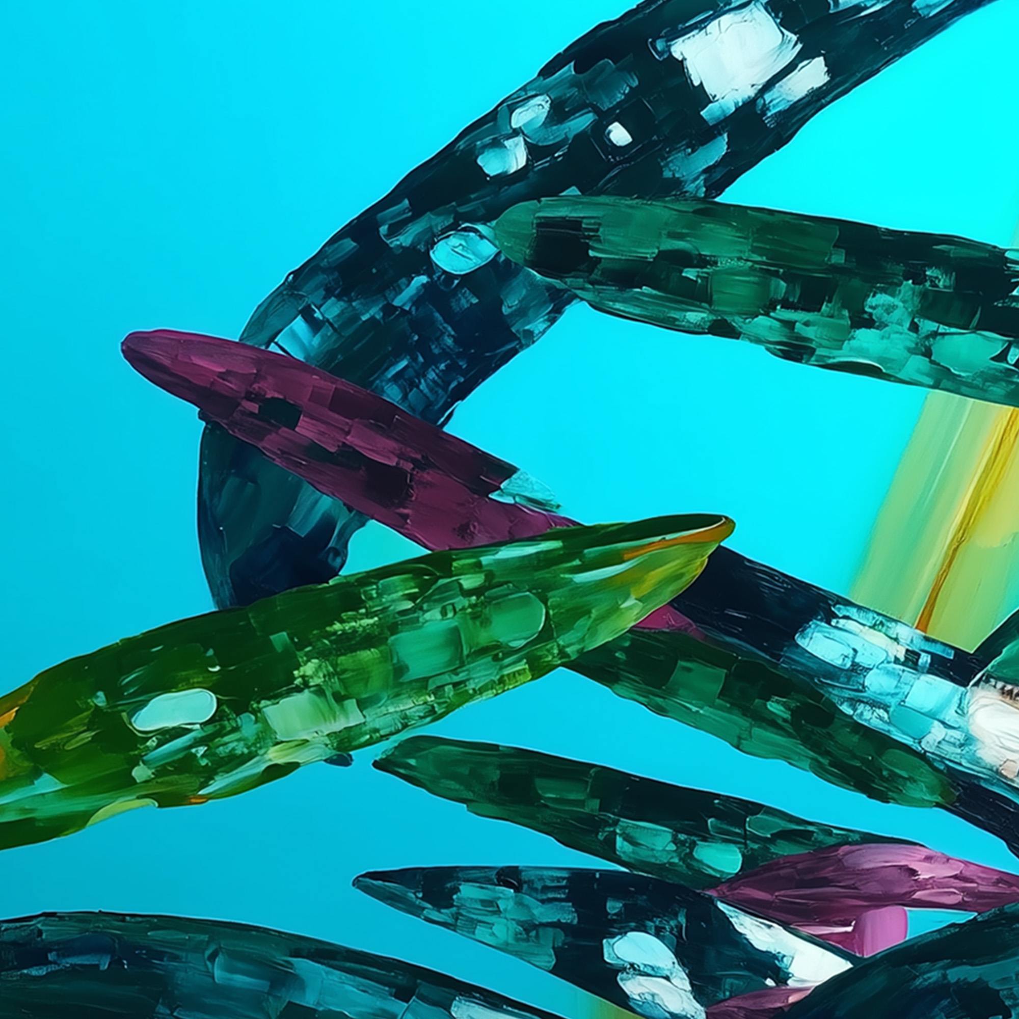 AQUAMARINE WHIRL: Textured Abstract Oil Painting in Turquoise