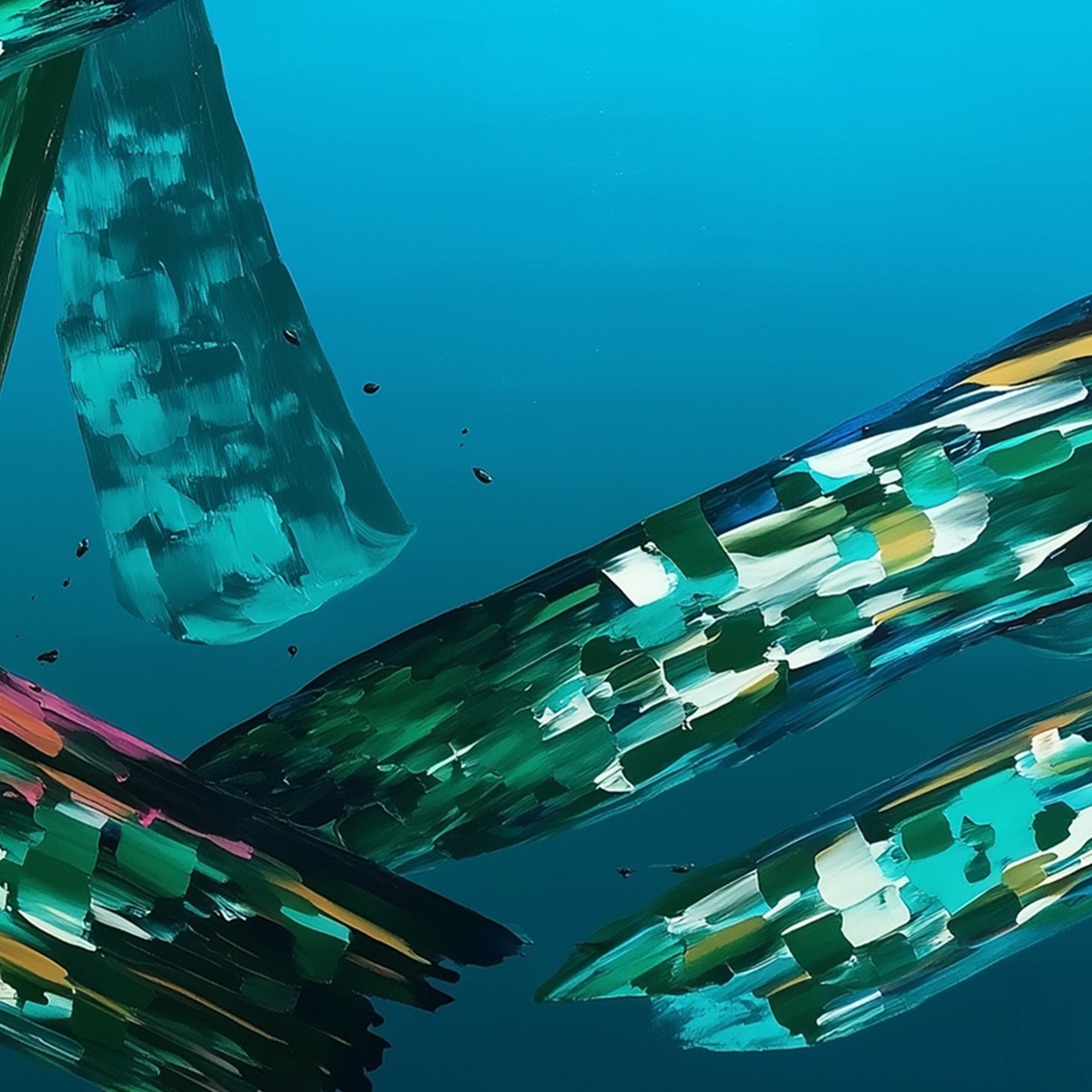 AQUAMARINE WHIRL: Textured Abstract Turquoise Oil Painting