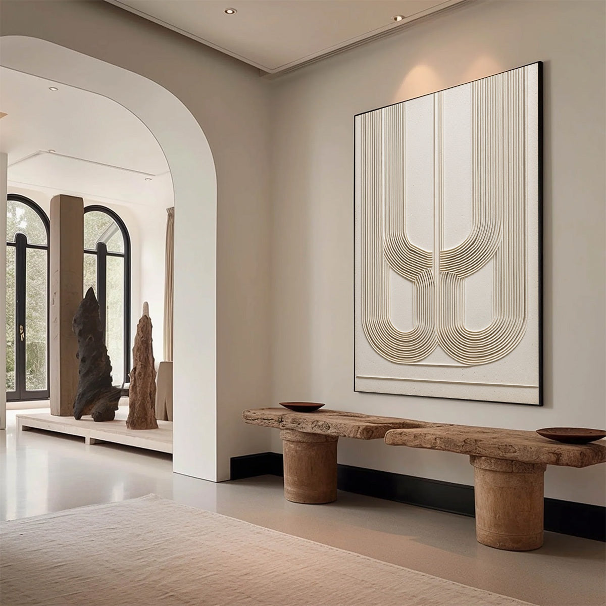 ARCADE: Textured Minimalist Architectural Abstract Painting