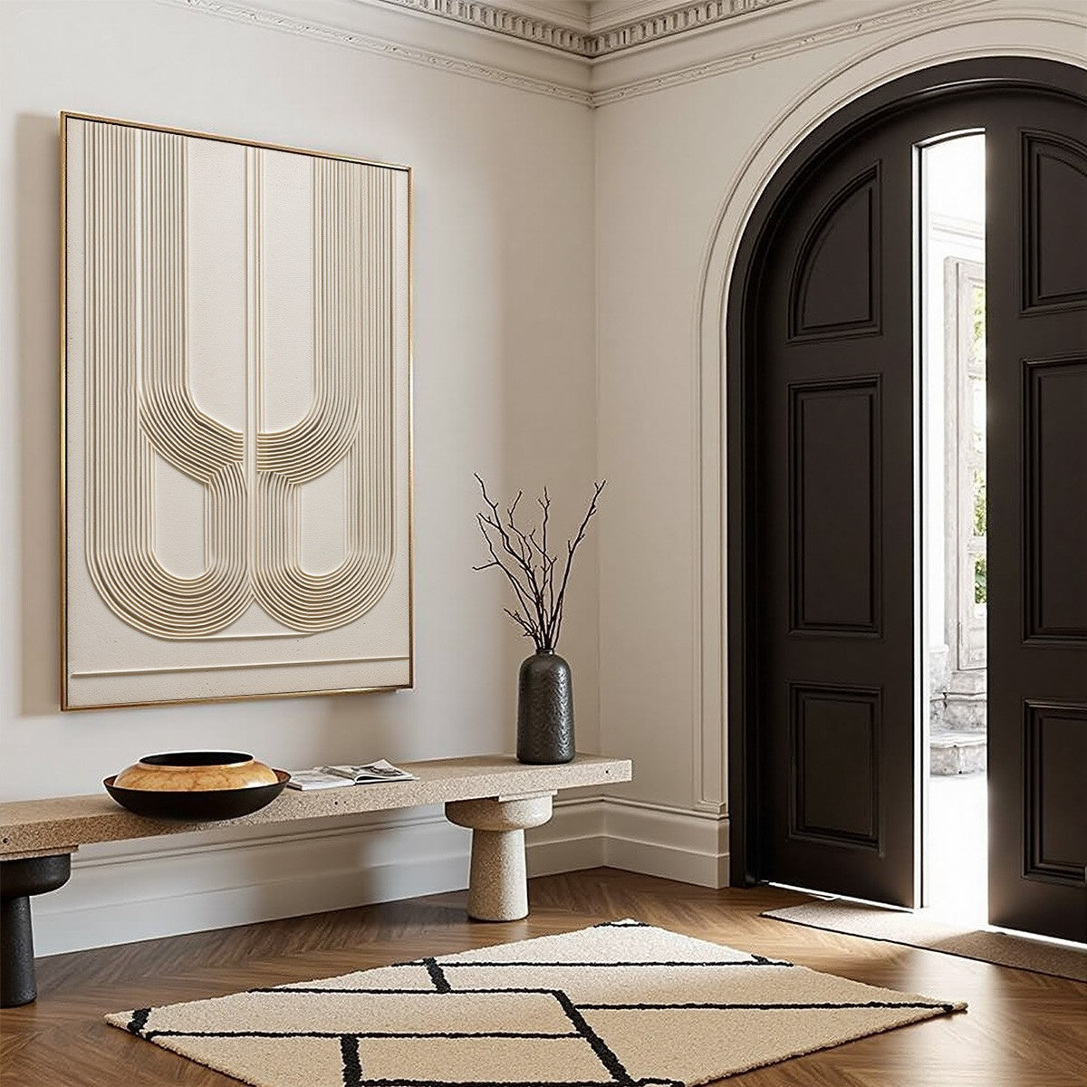 ARCADE: Textured Minimalist Architectural Abstract Painting