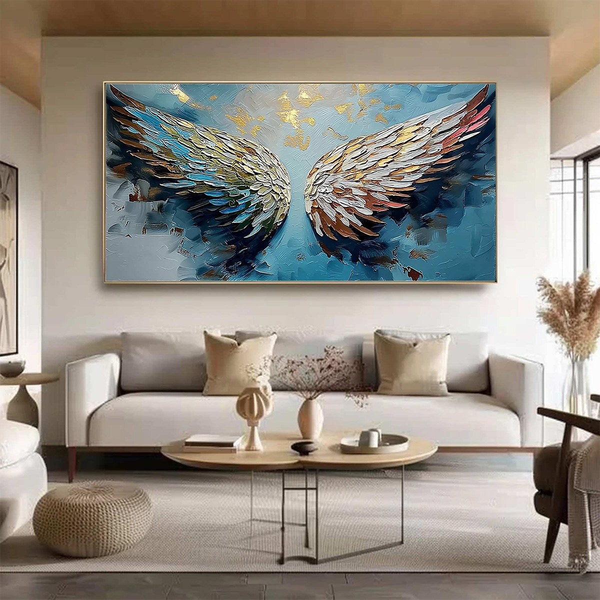 ASCENSION Abstract Angel Wings Textured Oil Painting on Canvas