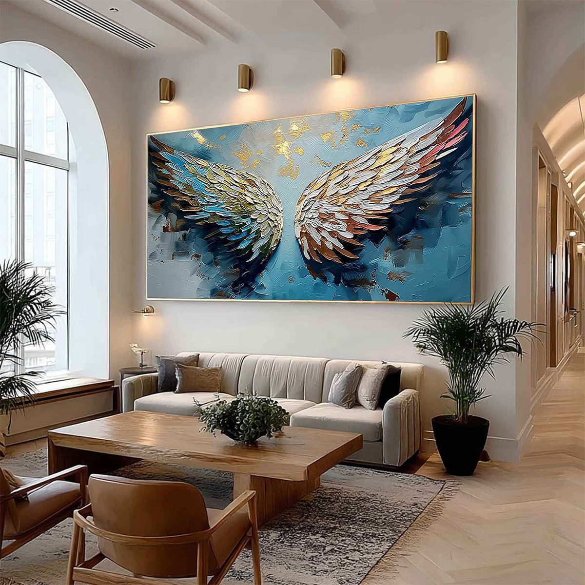 ASCENSION Abstract Angel Wings Textured Oil Painting on Canvas