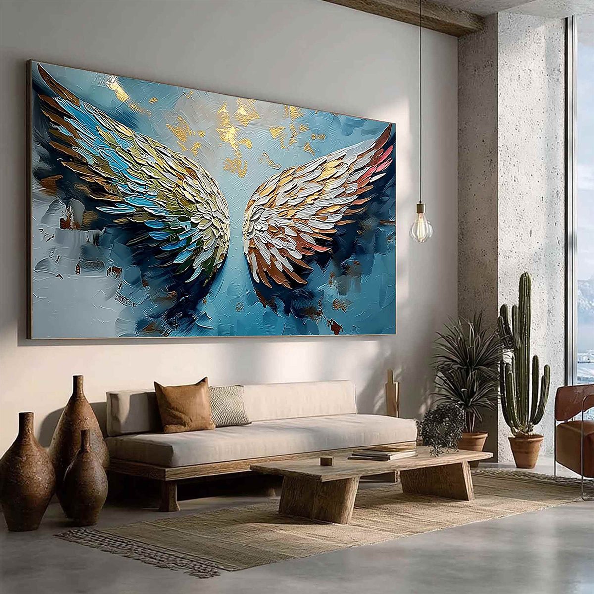 ASCENSION Abstract Angel Wings Textured Oil Painting on Canvas