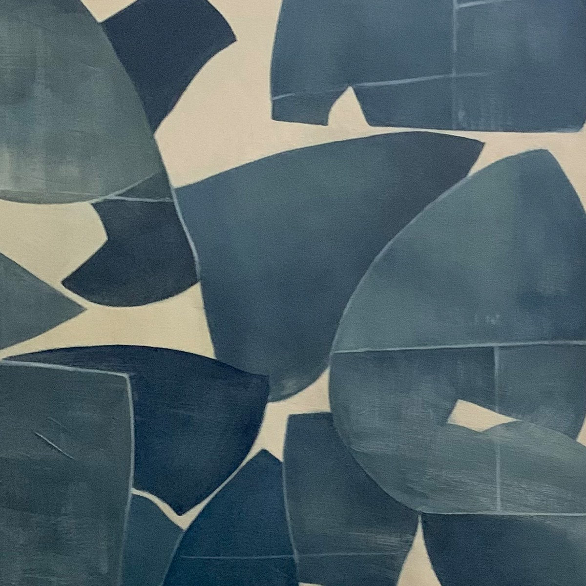 ASSEMBLAGE: Minimalist Blue and Beige Abstract Painting