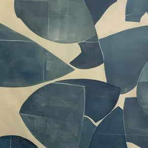 ASSEMBLAGE: Minimalist Blue and Beige Abstract Painting