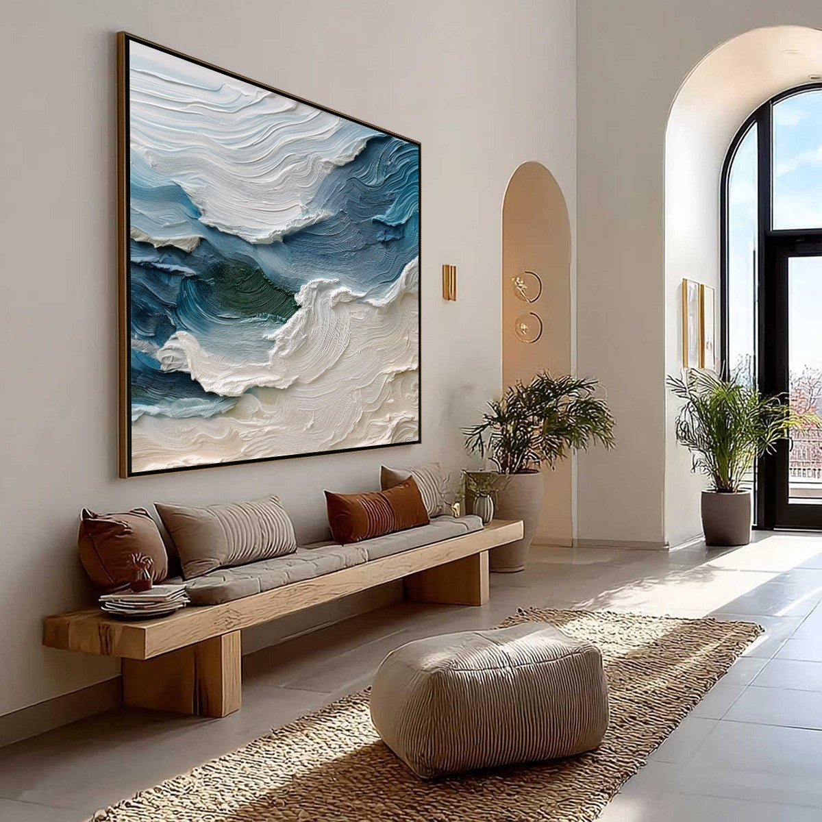 ATLANTIC SWELL: Heavily Textured Abstract Seascape Painting for Coastal Decor
