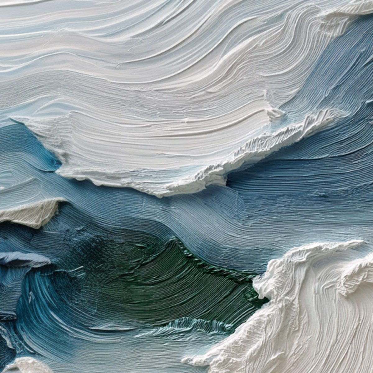 ATLANTIC SWELL: Heavily Textured Abstract Seascape Painting for Coastal Decor