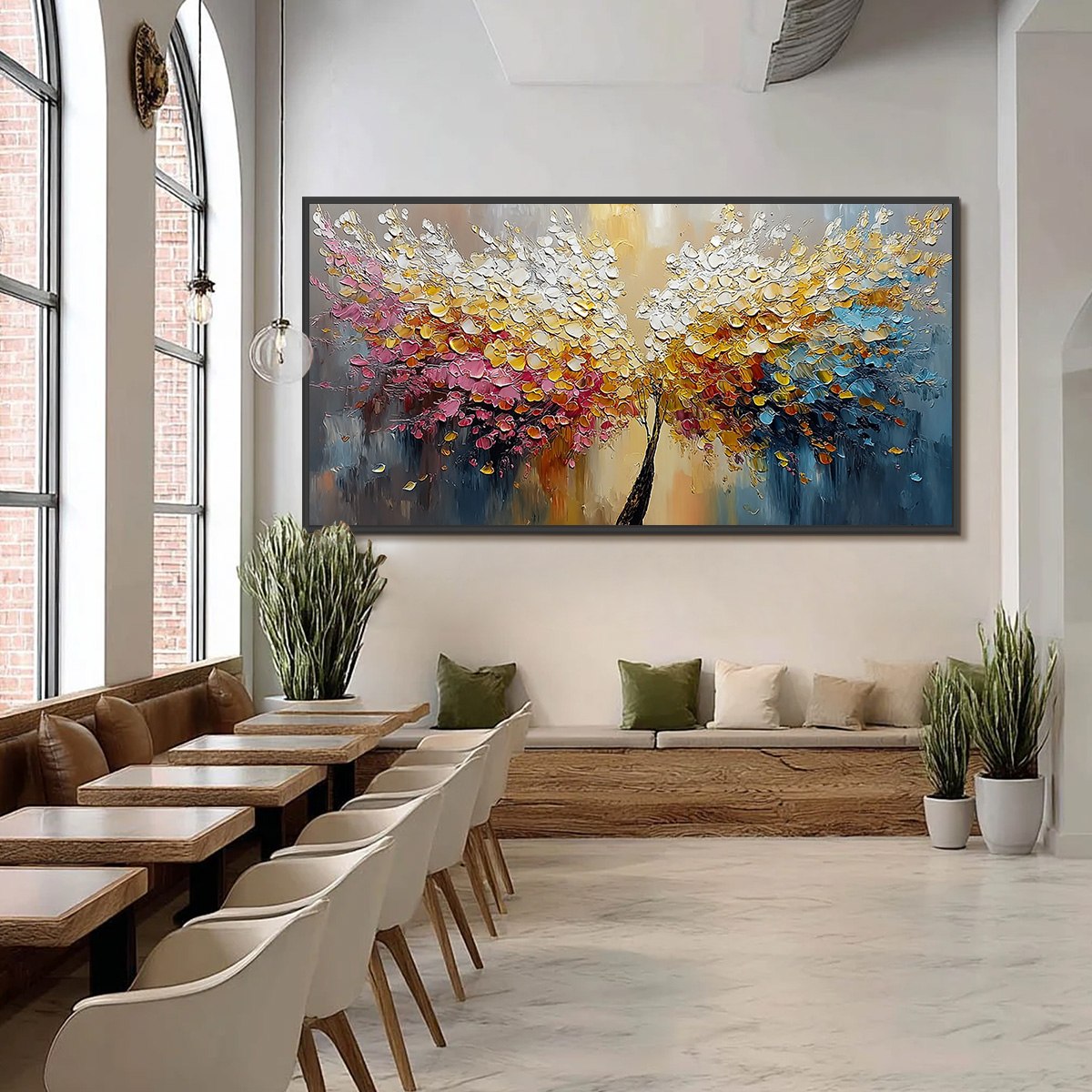 AURA BLOOM: Textured Palette Knife Tree of Life Painting