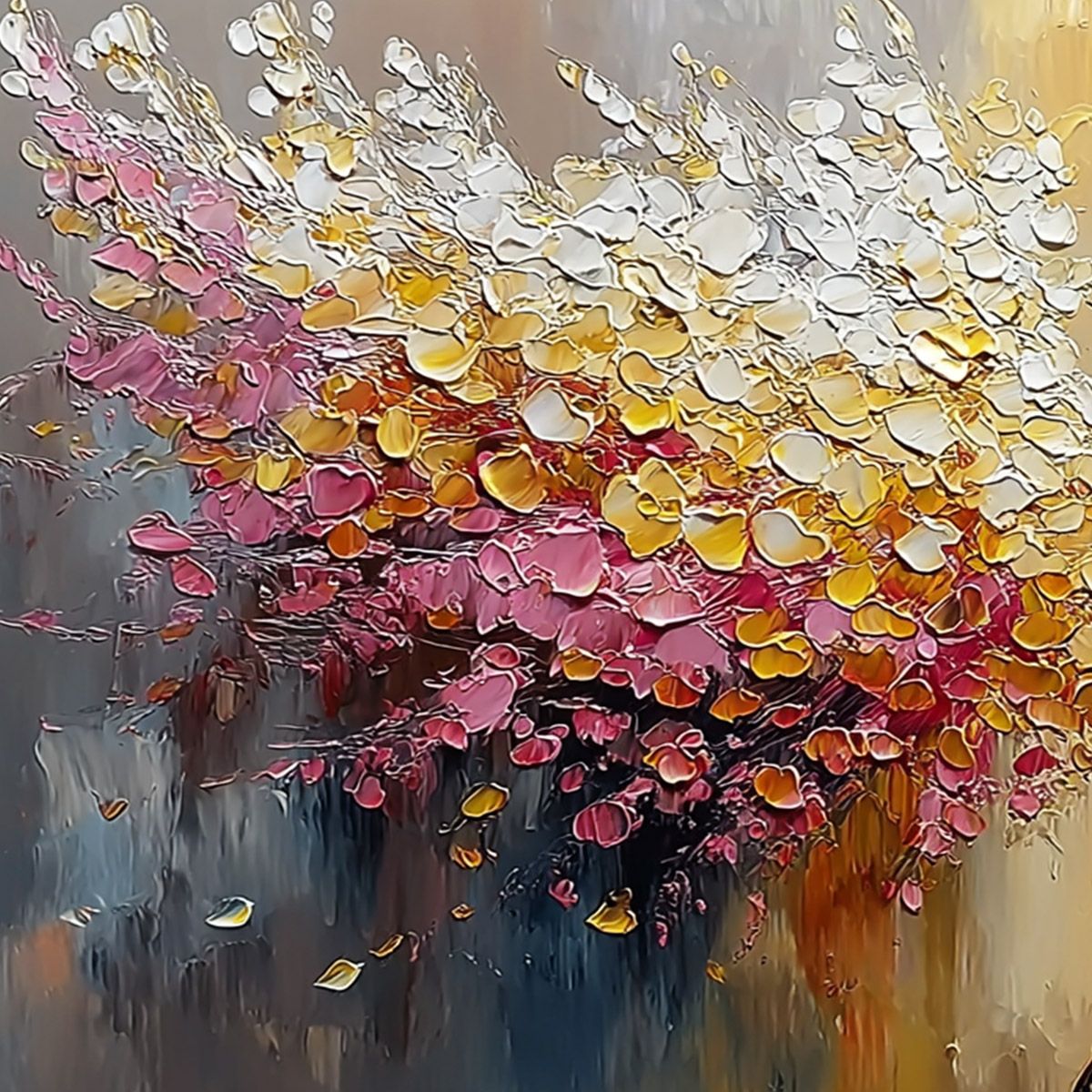 AURA BLOOM: Textured Palette Knife Tree of Life Painting