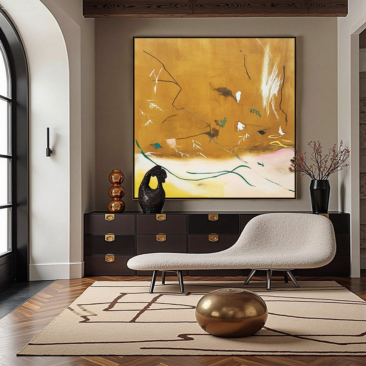 AUTUMN WHISPER: Earthy Abstract Painting for Modern Wabi Sabi Decor