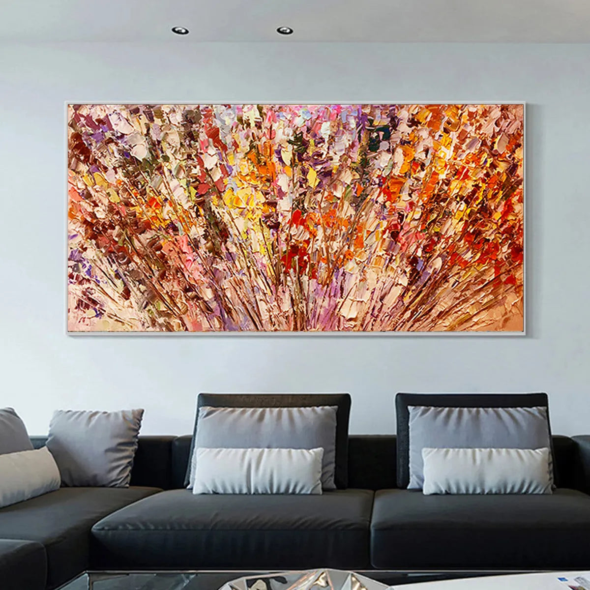 Impasto Floral Oil Painting in Warm Autumn Hues